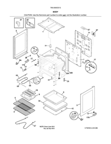 Body Diagram and Parts List for 79093003313  Kenmore Range