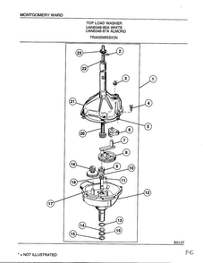 Transmission Diagram and Parts List for 6348A  Frigidaire Washer