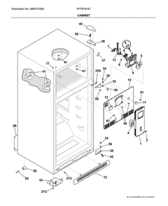 Cabinet Diagram and Parts List for FFTR1814TBH  Frigidaire Refrigerator
