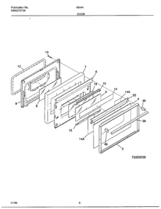 Door Diagram and Parts List for 484447D  Frigidaire Range