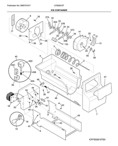 Ice Container Diagram and Parts List for LFSS2612TE4  Frigidaire Refrigerator