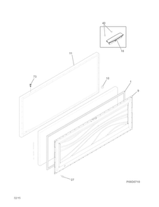 Door Diagram and Parts List for FFCH16M5QWA  Frigidaire Freezer