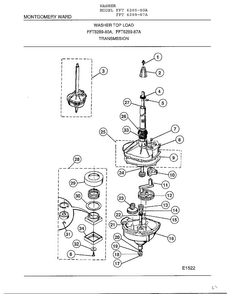 Transmission Diagram and Parts List for 6289-87A  Frigidaire Washer