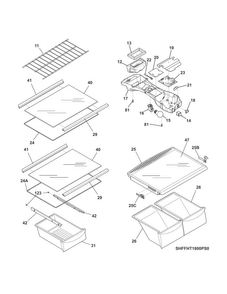 Shelves Diagram and Parts List for FFHT1521QW1  Frigidaire Refrigerator