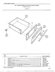 30" Floor Supported Elec Utility Diagram and Parts List for 4447A  Frigidaire Range