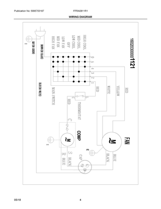 Wiring Diagram Diagram and Parts List for FFRA0811R12  Frigidaire Air Conditioner