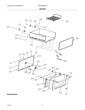 05 - DRAWER Diagram and Parts List for EW30WD55QS  Frigidaire Range