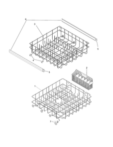 Racks Diagram and Parts List for FBD2400KQ4A  Frigidaire Dishwasher