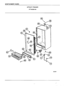 Upright Freezer Page 3 Diagram and Parts List for 43359A  Frigidaire Freezer