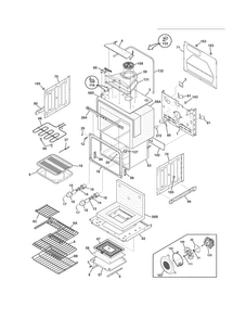Upper Oven Diagram and Parts List for FGET3065KWB  Frigidaire Wall Oven