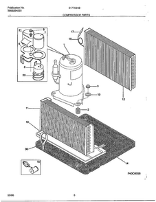 Compressor Parts Diagram and Parts List for 5177004B  Frigidaire Air Conditioner