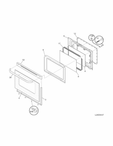 Door Diagram and Parts List for 79073233310  Kenmore Range