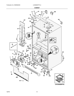 04 - CABINET Diagram and Parts List for LGHB2867PFLA  Frigidaire Refrigerator