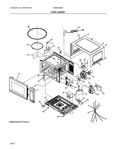 Oven Cabinet Diagram and Parts List for GMBS3068ADA  Frigidaire Microwave