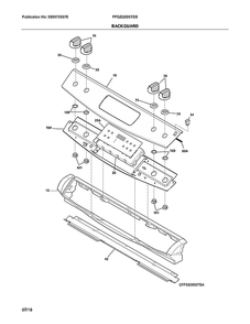 Backguard Diagram and Parts List for FFGS3026TSB  Frigidaire Range