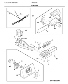 Controls Diagram and Parts List for LFSS2612TE4  Frigidaire Refrigerator