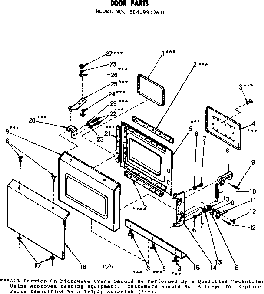 Door Parts Diagram and Parts List for 5649917610  Kenmore Microwave