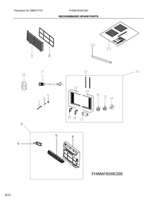 Spares Diagram and Parts List for FHWW183WC200  Electrolux Air Conditioner