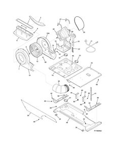Motor/blower/belt Diagram and Parts List for FFLE40C3QT0  Frigidaire Washer Dryer Combo