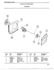Room Air Conditioner Page 3 Diagram and Parts List for 5908A  Frigidaire Air Conditioner