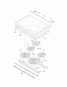 Main Top Diagram and Parts List for 79098052004  Kenmore Range