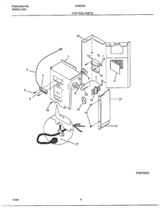 Control Parts Diagram and Parts List for 5180004A  Frigidaire Air Conditioner