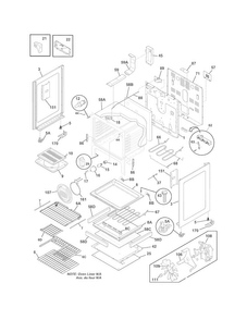 Body Diagram and Parts List for LGEF3043KFM  Frigidaire Range