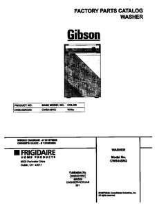 Cover Diagram and Parts List for CWS445RGS0  Gibson Washer