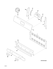 Backguard Diagram and Parts List for FFGF3015LBF  Frigidaire Range