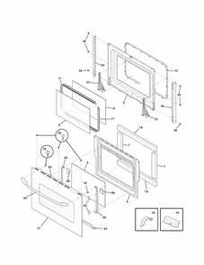 Door Diagram and Parts List for 79047783406  Kenmore Wall Oven