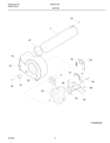 Motor Diagram and Parts List for MER341ZAQ1  Frigidaire Dryer