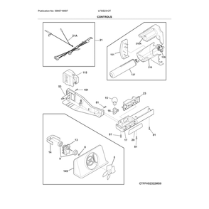 Controls Diagram and Parts List for LFSS2312TD3  Frigidaire Refrigerator