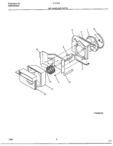 Air Handling Parts Diagram and Parts List for 5147003  Frigidaire Air Conditioner