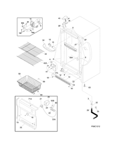 Cabinet Diagram and Parts List for LFUH17F2NW1  Frigidaire Freezer