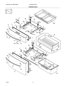 Freezer Door Diagram and Parts List for FG4H2272UF04  Frigidaire Freezer