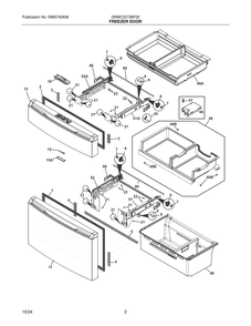 Freezer Door Diagram and Parts List for GRMC2273BF02  Frigidaire Refrigerator
