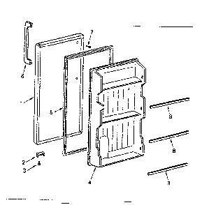 Door Diagram and Parts List for 5648966020  Kenmore Refrigerator