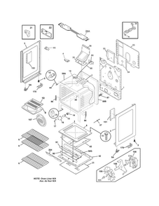 Body Diagram and Parts List for LGGF3044LQC  Frigidaire Range