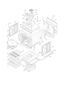Upper Oven Diagram and Parts List for FFET2725PSB  Frigidaire Wall Oven