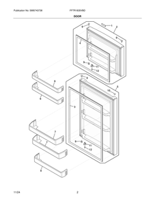 Door Diagram and Parts List for FFTR1835VBD  Frigidaire Refrigerator