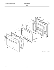 Door Diagram and Parts List for FCRG3083ADA  Frigidaire Range