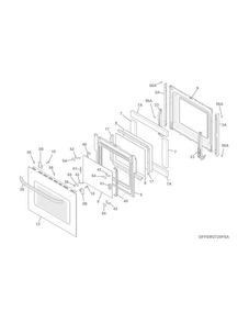 Door Diagram and Parts List for FFEW2725PSC  Frigidaire Wall Oven