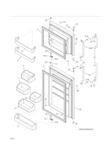 Doors Diagram and Parts List for 25370632410  Kenmore Refrigerator