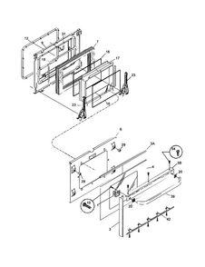 Door Diagram and Parts List for BFEF374JIS1  Frigidaire Range