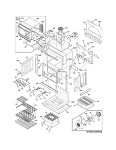 Lower Oven Diagram and Parts List for FGMC3065KBB  Frigidaire Microwave Oven Combo