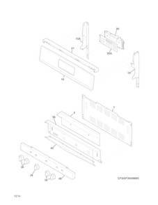 Backguard Diagram and Parts List for FGGF3054MFE  Frigidaire Range