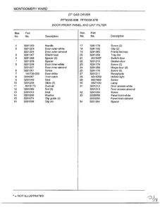 Door Front Panel And Lint Filter Page 2 Diagram and Parts List for 8338B  Frigidaire Dryer
