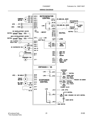 Wiring Diagram Diagram and Parts List for FGHB2868TF3  Frigidaire Refrigerator