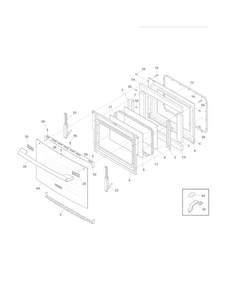 Door Diagram and Parts List for EI30EW35KW1  Electrolux Wall Oven