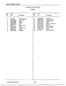 Room Air Conditioner Page 4 Diagram and Parts List for 5368000  Frigidaire Air Conditioner